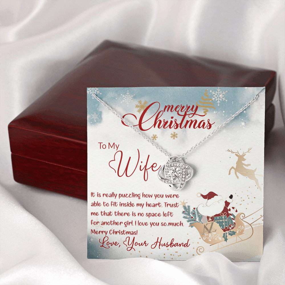 Merry Christmas Gift Necklace for Wife, Soulmate, Gift Necklace for Wife on Christmas, Valentine Day, Husband To Wife Christmas Necklace, To My Wife Necklace Gift From Husband, Wife Christmas Jewelry