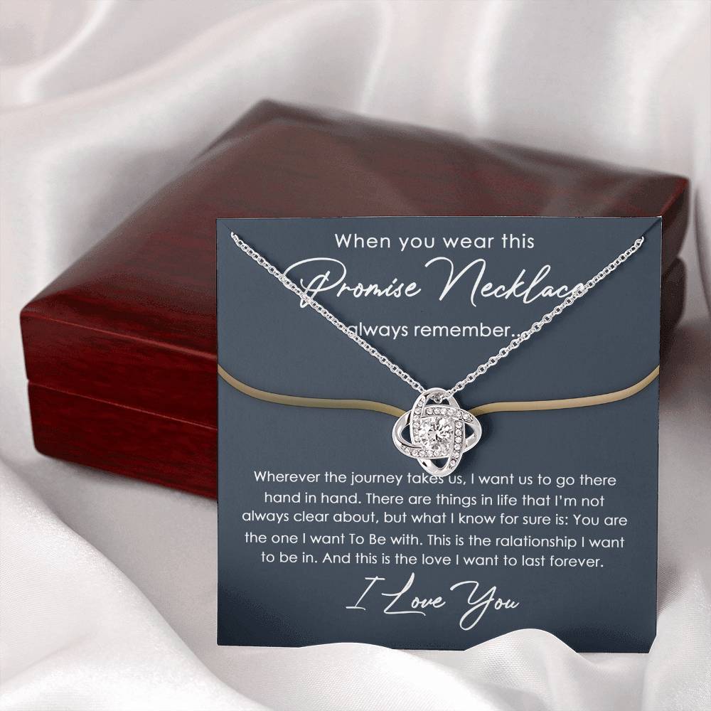 To My Girlfriend Love Knot Necklace With Message Card And Gift Box From Boyfriend, Husband, Girlfriend Gift Necklace - Jewelry Gift For Girls, Love Knot Pendant Gift For Girlfriend, Soulmate