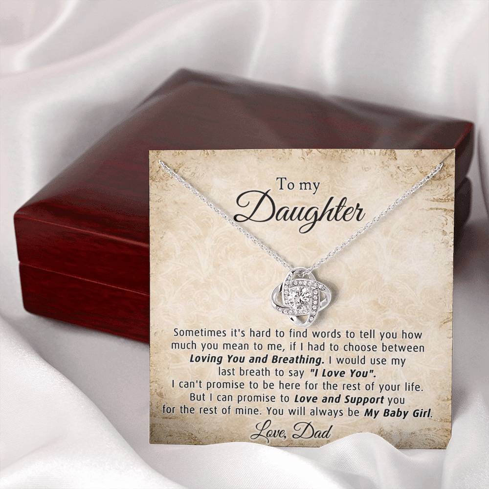 Gifts Necklace for Daughter, To My Daughter Necklace From Dad, Daughter Gift for Christmas, Birthday, Wedding, Graduation Gift Father And Daughter Necklace With Message Card and Gift Box