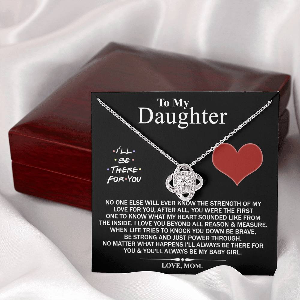 Mother And Daughter Love Knot Necklace, I'll Be There For You Necklace, To My Daughter Love Knot Necklace From Mom, Jewelry Gift For Girls, Baby Girl Love Knot Necklace, Gift Necklace For Daughter