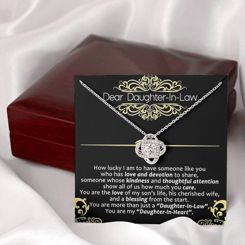 Daughter in Law Gifts Necklace - To My Daughter In Law Necklace From Mother In Law On Wedding Day Gifts For Daughter in Law Necklace Pendant Jewelry with Message Card and Gift Box For Daughter