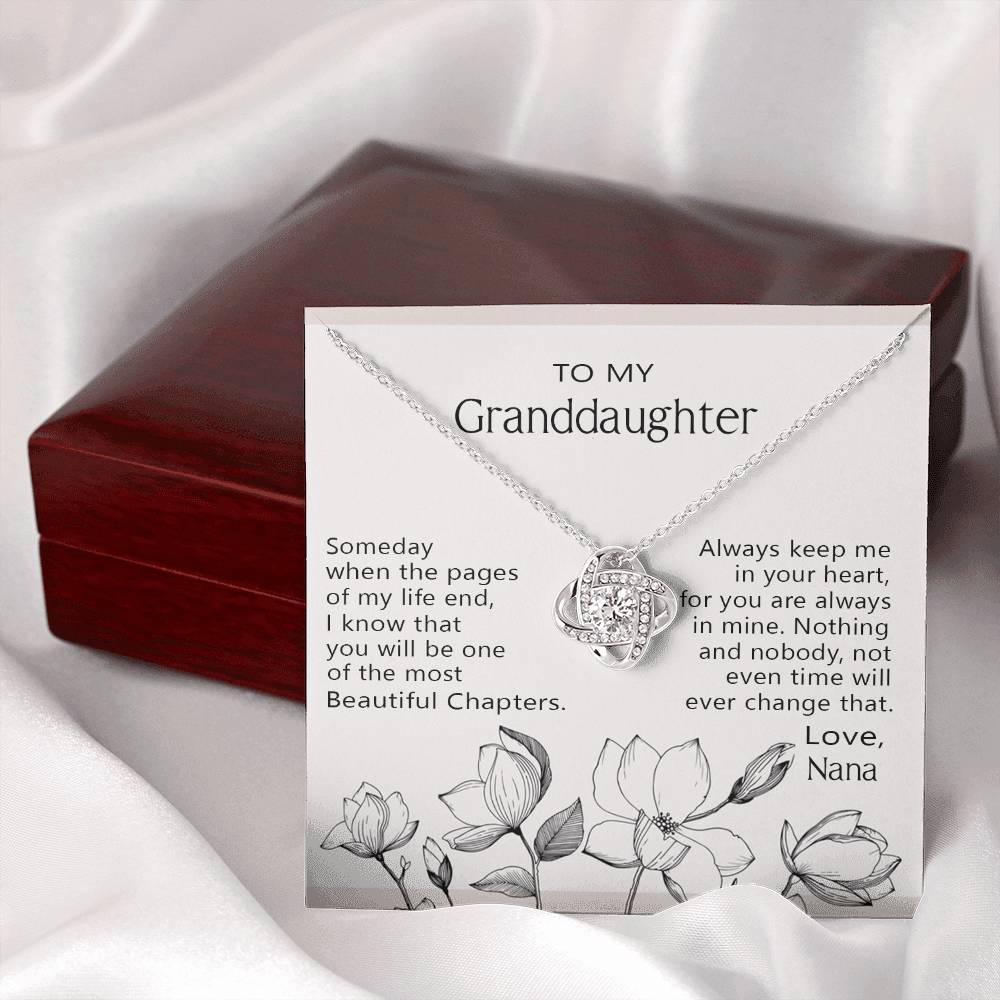 Love Knot Necklace For Granddaughter - To My Granddaughter Love Knot Necklace From Nana, Grandma Jewelry Necklace Gift On Birthday, Graduation Gift, Christmas Always Keep Me In Your Heart Necklace