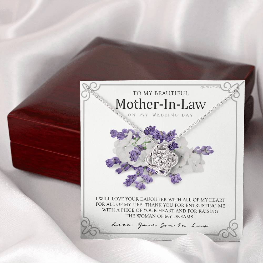 Mother In Law Necklace, My Wedding Day Necklace Gift For Mother In Law, To My Beautiful Mother In Law Necklace From Son In Law, My Heart My Life Necklace Gift For Mother, Mother In Law Gift Necklace