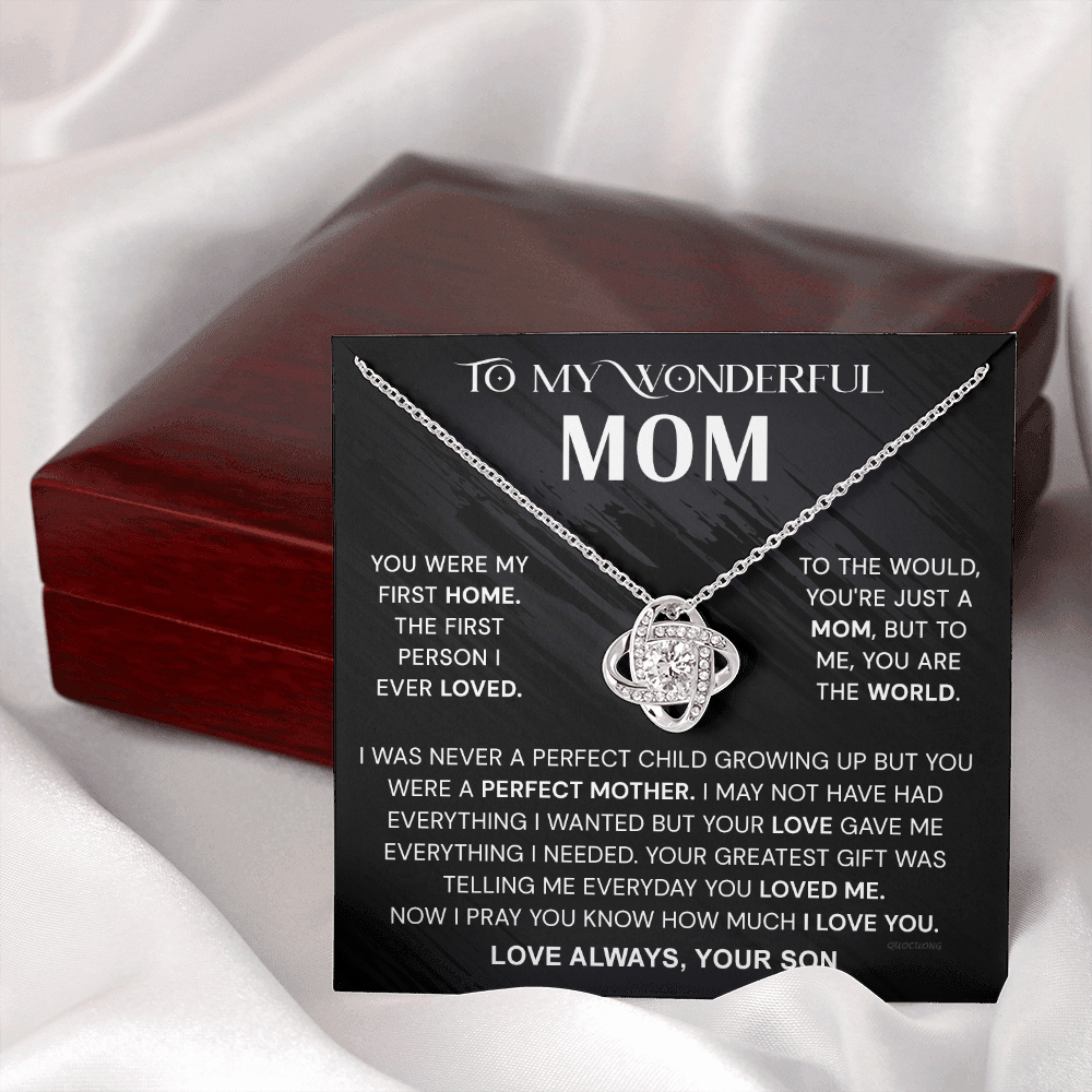 To My Mom Necklace From Son, Mother And Son Necklace Gift For Mom, Jewelry For Women, Wonderful Mom Gift Necklace, Gifts for Women, Birthday Mother's Day Wedding Valentine Christmas Jewelry Gifts