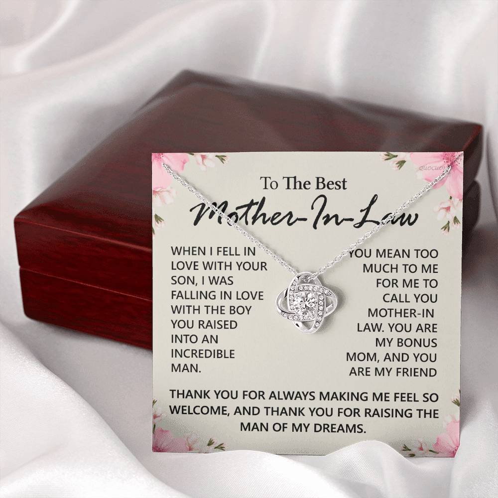 Mother In Law Gift Necklace The Love Knot Necklace Gift For Mother In Law Bonus Mom To The Best Mother In Law Necklace From Daughter Thank You Necklace Gift For Mother In Law Jewelry Gift For Women