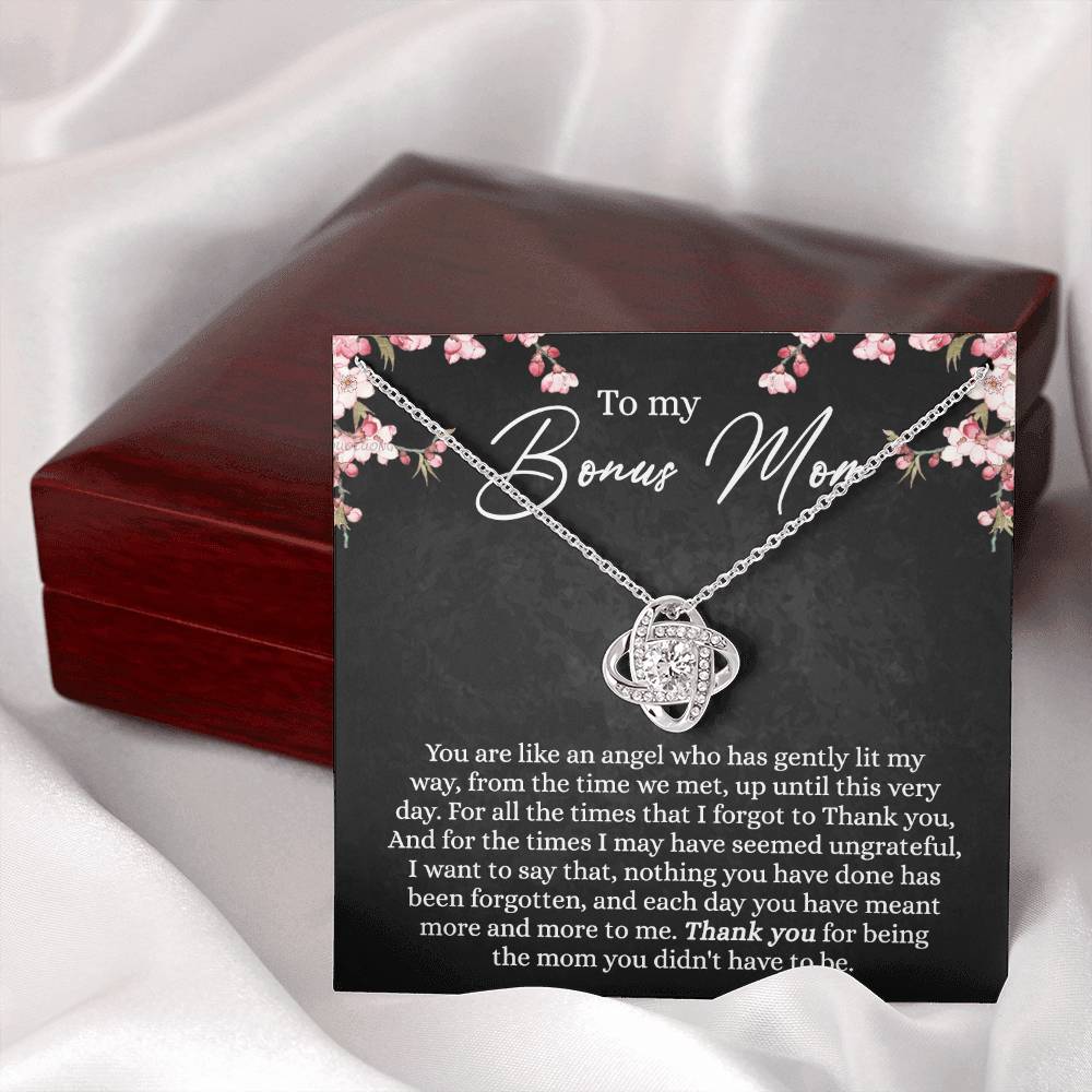 To My Bonus Mom Necklace From Bonus Daughter, Gifts For My Bonus Mom, Thank You For Being Necklace For Mom, Bonus Mother Gift Necklace On Mother's Day, Jewelry For Women, Bonus Mom Gift Necklace