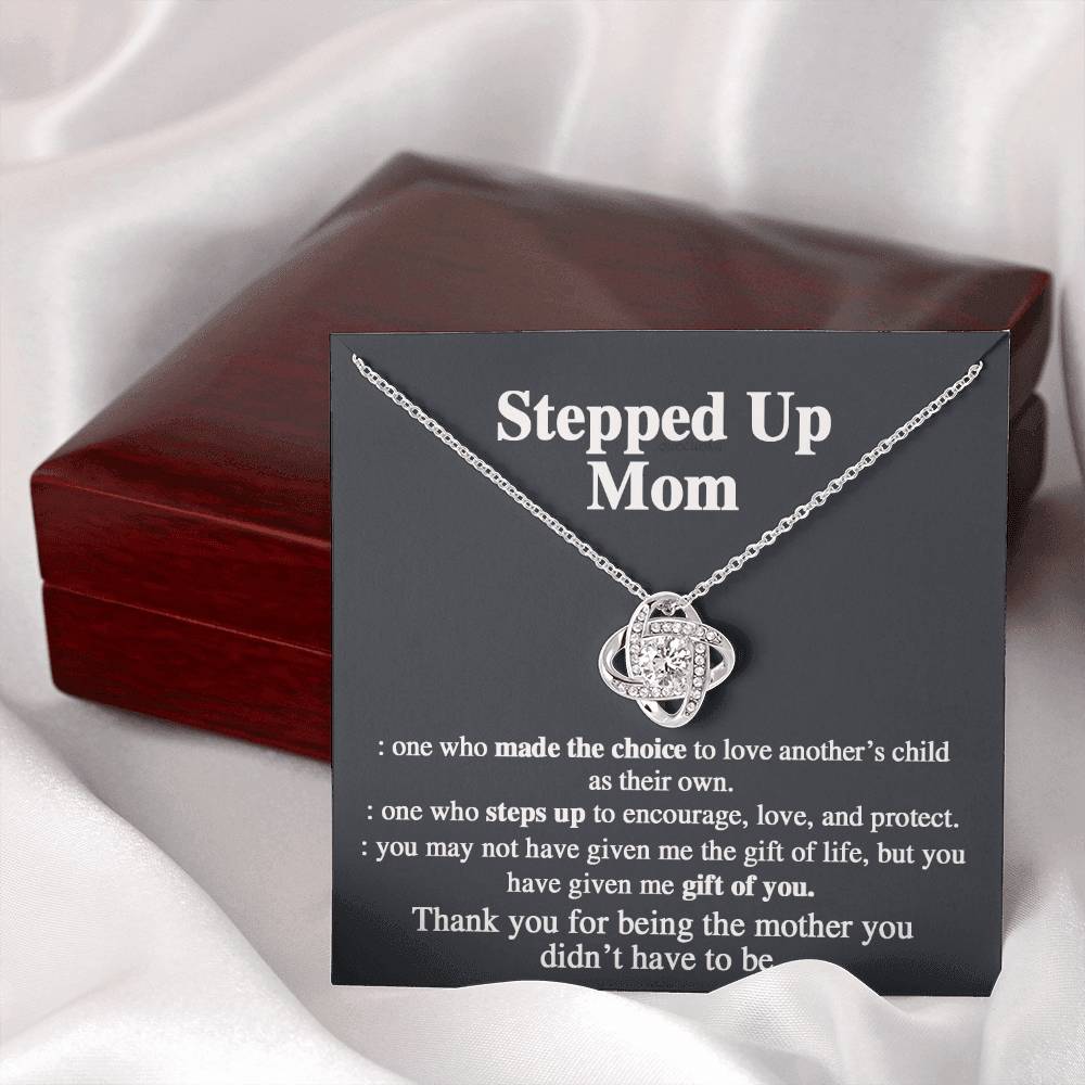Stepped Mom Necklace, To My Steooed Up Mom Necklace Gift From Daugter, Stepped Up Mom Gift Necklace, Step Up Mommy Necklace To Daughter, Step Mom Jewelry Gift On Birthday, Mother's Day Necklace Gift