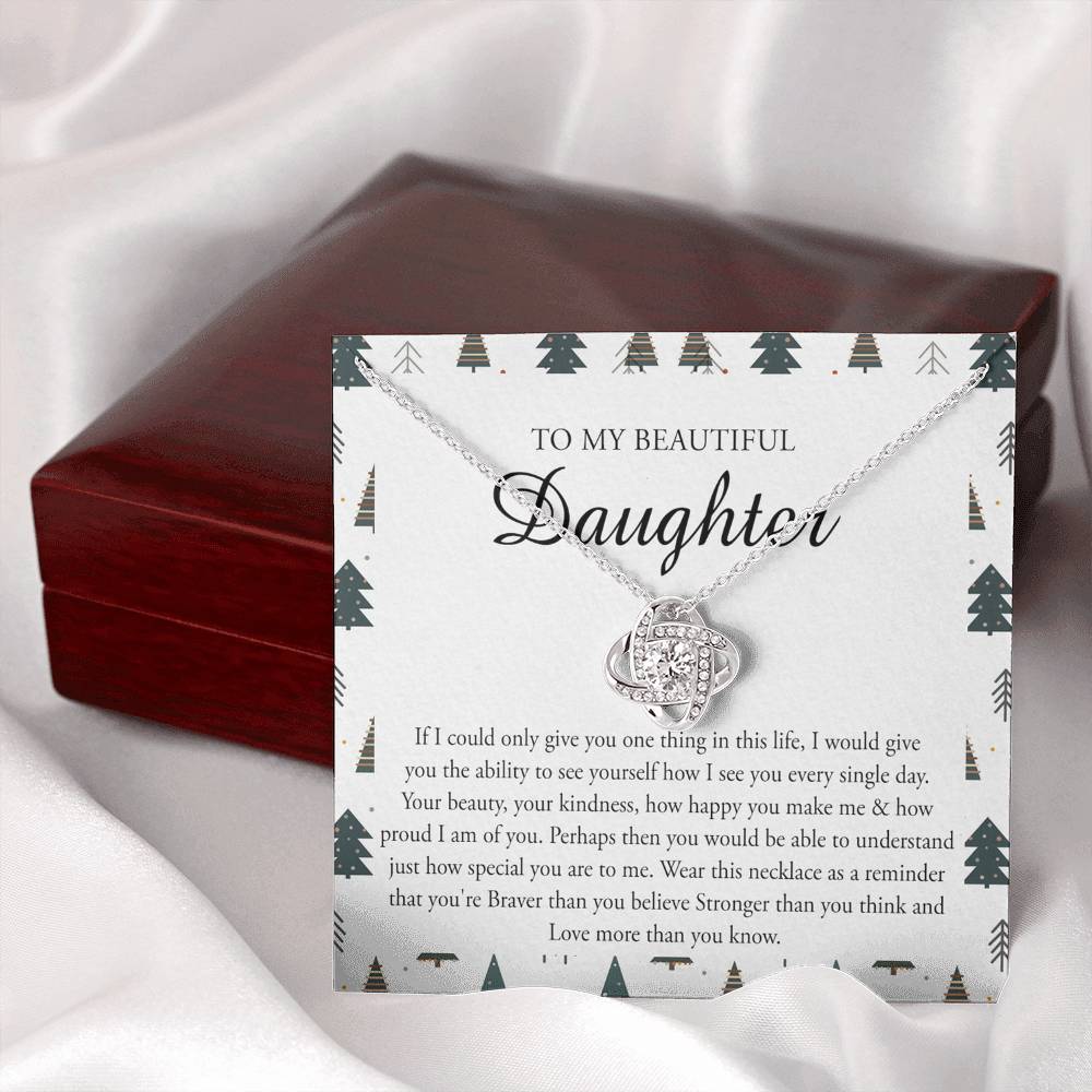 To My Beautiful Daughter Necklace Gift from Mom, Mother And Daughter Birthday Gift Christmas from Mother to Daughter Gift Personalized Necklace For Daughter Gifts from Mom Jewelry for Girls