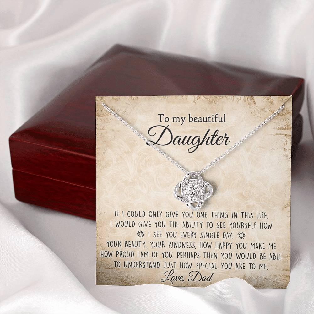 To My Daughter Gift Necklace From Dad, Pendant Gift for Daughter from Dad Father to Daughter Necklace for Daughter,  To My Beautiful Daughter Necklace Gift On Birthday Gift Graduation Christmas
