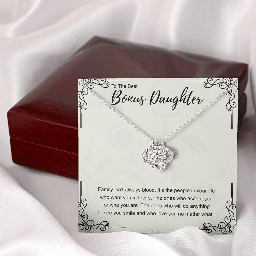 Bonus Daughter Gift Necklace, My Bonus Daughter Necklace From Bonus Mom, Stepdaughter Birthday Gift, Step Daughter Gifts from Stepmom, Wedding Gift for Stepdaughter Jewelry Gift For Girls