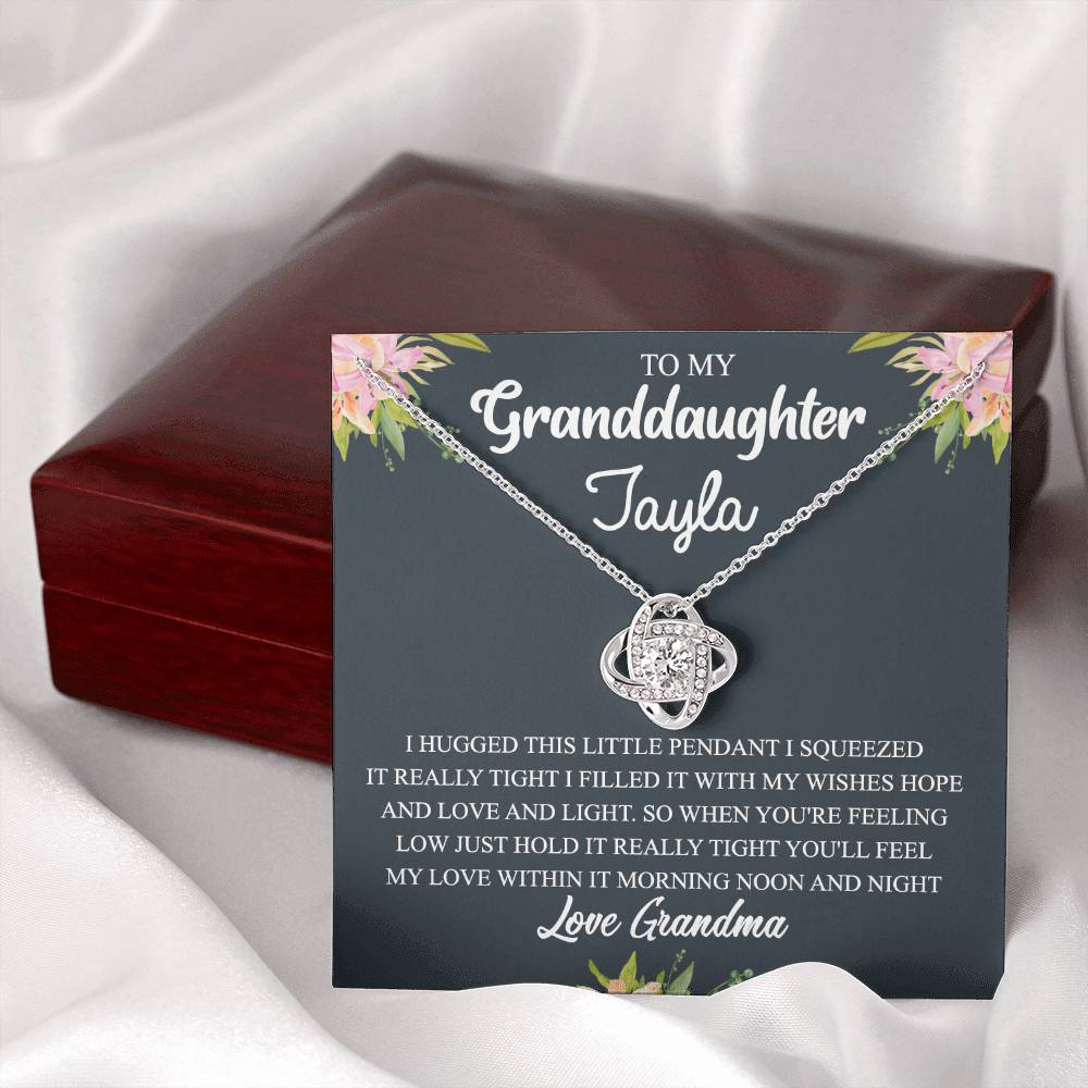 Personalized Gift Necklace For Granddaughter - To My Granddaughter Love Knot Necklace Gift From Grandma To Granddaughter On Birthday Gift Graduation Gift, Christmas Necklace This Little Pendant