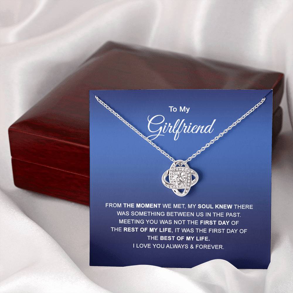 To My Girlfriend Necklace, Valentines Soulmate Gifts, Love Knot Necklace From Boyfriend, Husband, Girlfriend Gift Necklace - Jewelry Gift For Girls, Love Knot Pendant Gift For Girlfriend, Soulmate