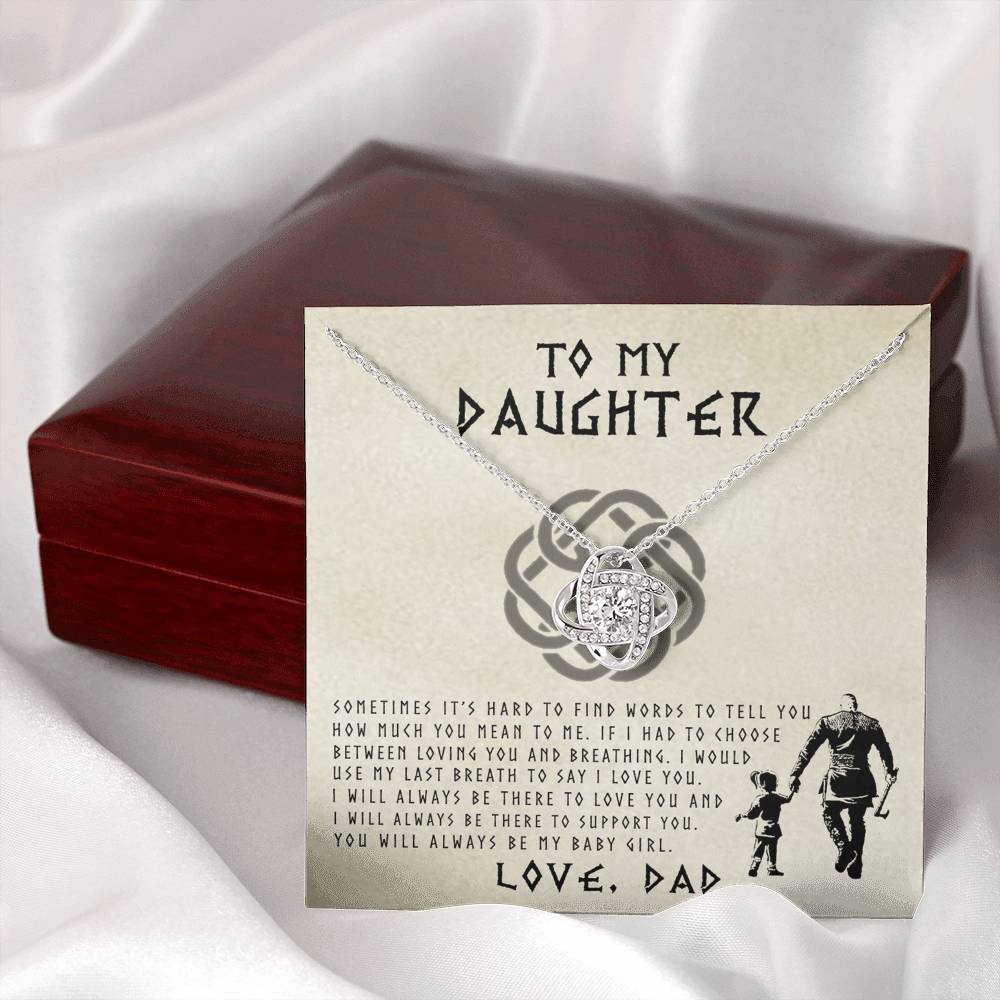 Viking Daughter Necklace From Dad To My Shieldmaiden Daughter Always Remember You Are Braver Than You Believe Necklace Message Card and Gift Box styles On Birthday, Christmas Graduation Gift