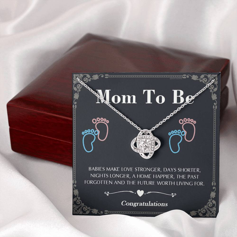 Mom To Be Love Knot Necklace Mom Gift, Gift For New Mom,First Mother's day Gift
