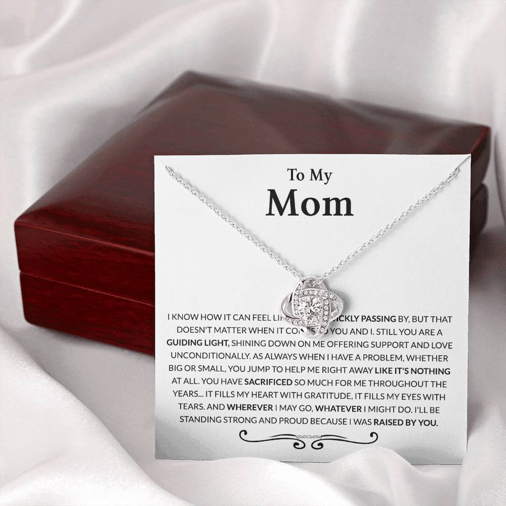 Mom Gift Necklace, To My Mom Necklace From Daughter, The Love Knot necklace Gift For Mom, Birthday Gift Necklace For Mom, Mother's Day Necklace Gift For Mom From Daughter Jewelry Bonus Mom Necklace