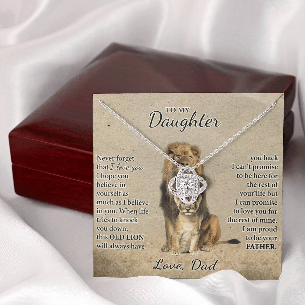 Daughter Gifts Necklace From Dad, To My Daughter Lion Dad And Daughter Necklace, Lion Daughter Necklace Gift On Christmas, Anniversary, Graduation Gift Jewelry Gift For Girls, Little Girl
