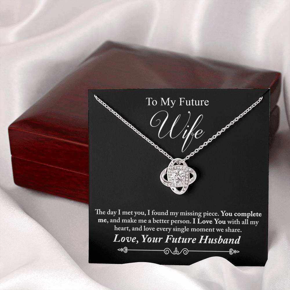 To My Future Wife Love Knots Necklace From Husband, Birthday Gift For Wife, Soulmate Gift Pendant Fiance Gift Necklace, Husband To Future Wife Gift Love Knot Pendant, Future Wife Gift Necklace