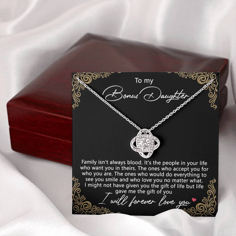 Bonus Daughter Gifts Necklace - To My Bonus Daughter Gifts From Stepmom, Adopted Daughter Necklace, Step Daughter Gifts, To My Daughter Necklace From Mom Jewelry Gift For Girls, Bonus Daughter