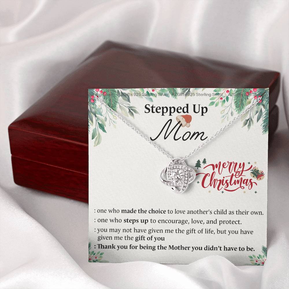 Inspirational StepMom Gifts Necklace Stepped Up Mom Necklace Gift On Christmas Birthday Bonus Mom Gift Necklace To My Stepped Up Mom Necklace From Daughter Son Merry Christmas Necklace Gift For Mom