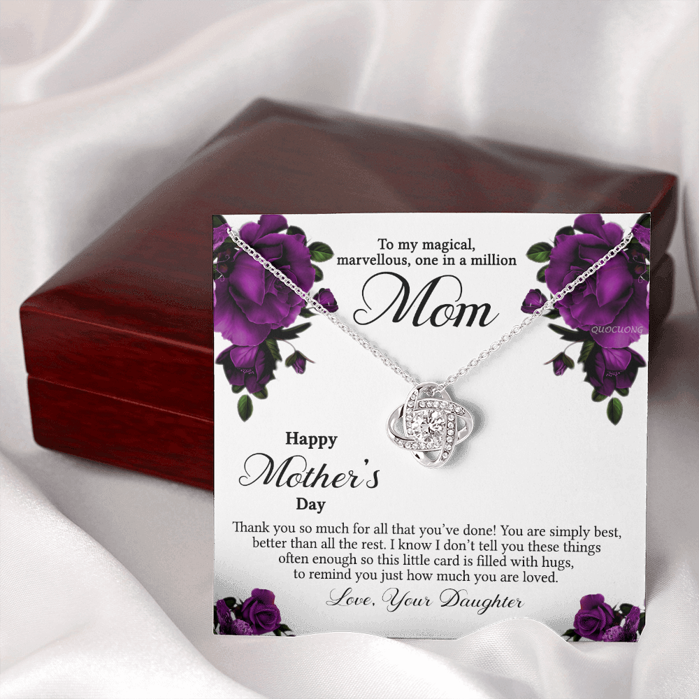 To My Mom Necklace From Daughter, Happy Mother's Day Necklace Gift For Women, Jewelry For Mom, Thank You Necklace Gift For Mom On Mothers Day, Anniversary, Birthday Mother And Daughter Gift Necklace