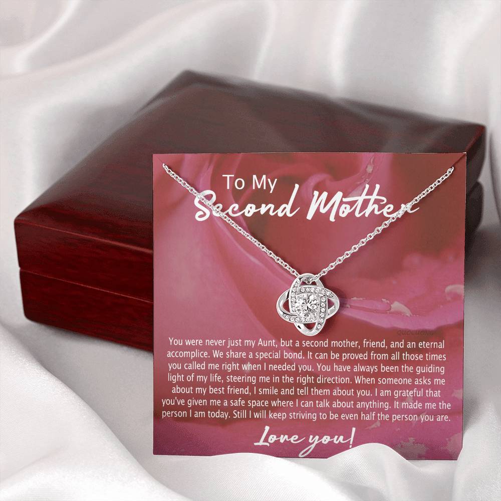 Second Mother Necklace, To My Second Mom Love Knot Necklace From Son, Second Mother Gift Necklace, Mother Pendant Gift Necklace From Daughter Or Son, Jewelry Gift For Women, Boyfriend's Mom Gift