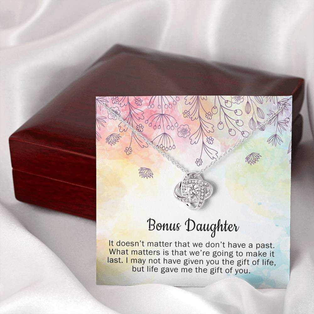 Personalized Gift Necklace - To My Bonus Daughter Gift From Mom, Step Daughter Necklace, Stepdaughter Gift From Stepmom, Step Daughter Wedding Gift, Bonus Daughter Necklace Jewelry Gift For Girls