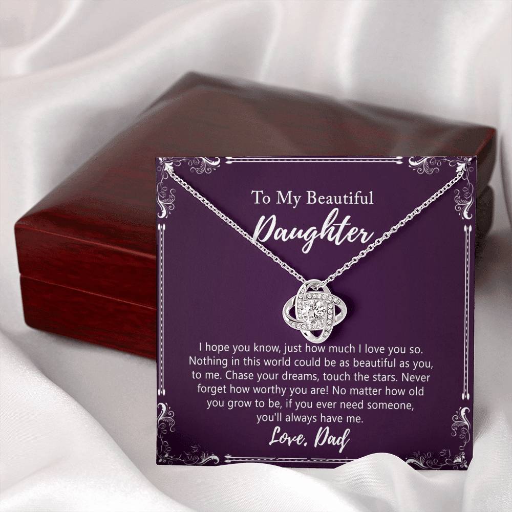 Daughter Gift Necklace, Birthday Gift for Daughter Jewelry Gift for Her Girls - To My Daughter Necklace from Dad Father and Daughter Gift On Birthday Christmas Graduation Gift For Daughter