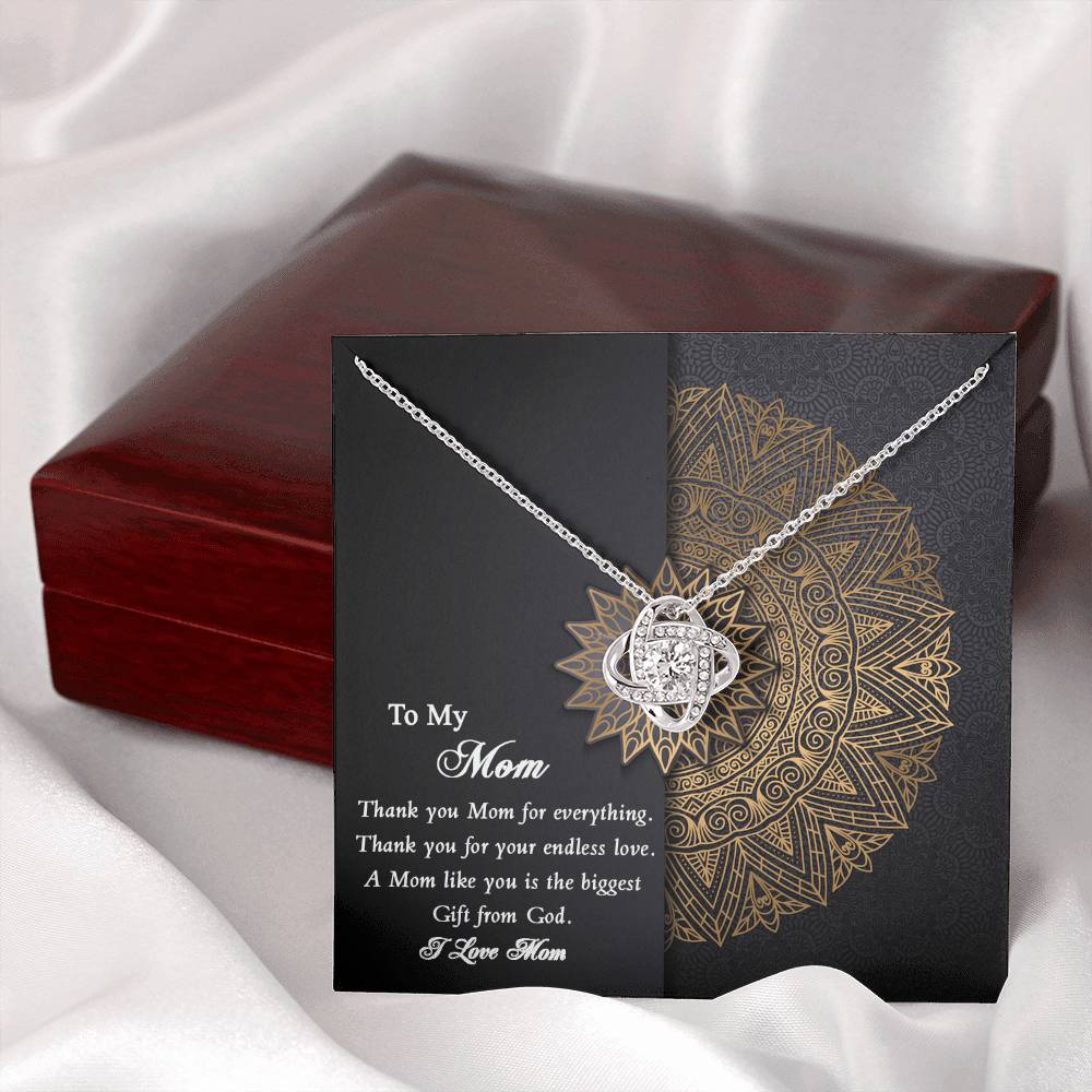 Thank you Mom Necklace from Daughter Gift for Mother's Birthday Xmas Present