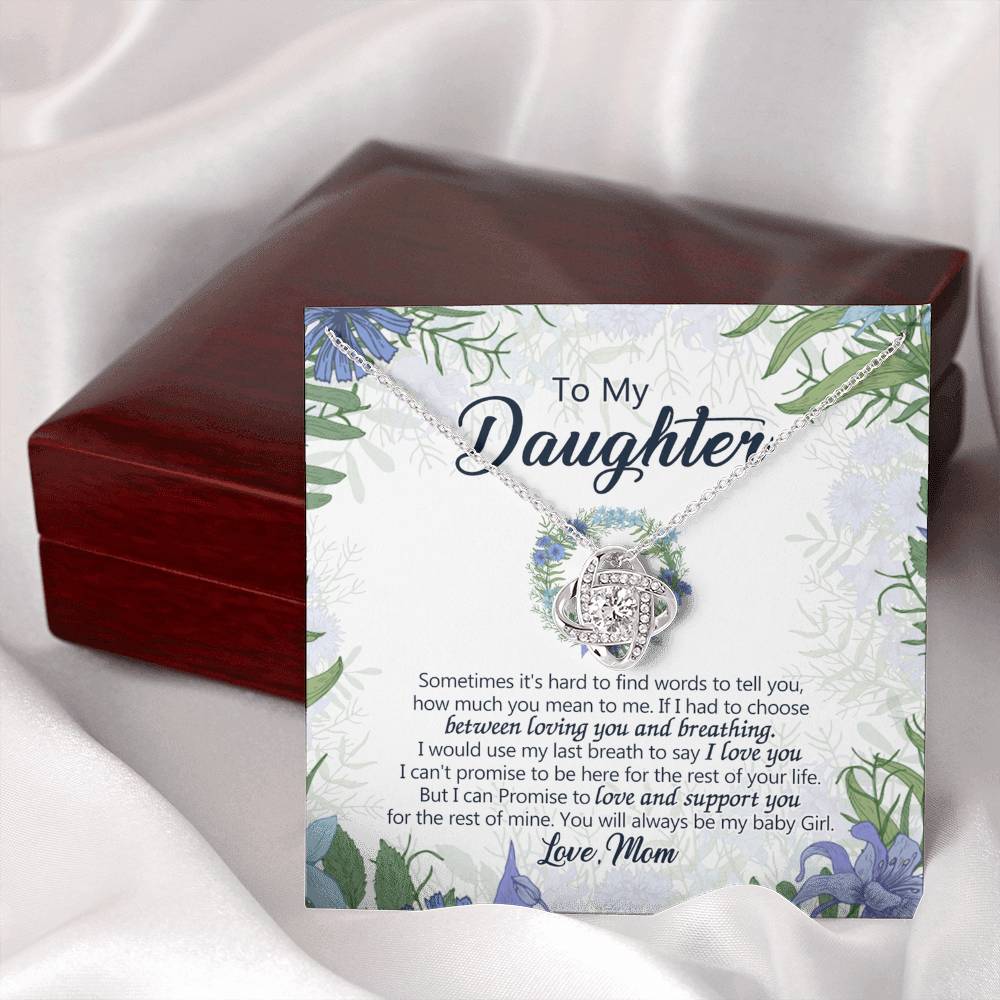 To My Beautiful Daughter Necklace Love Mom Mother And Daughter Necklace Pendant Gift, Mom To Daughter Necklace Gift On Birthday Gift Graduation for Her, Daughter Love You And Support Necklace