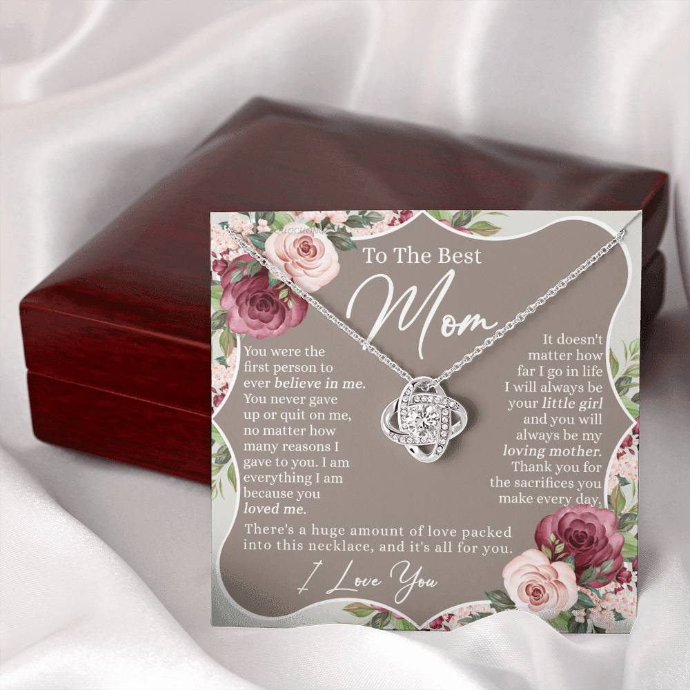 To The Best Mom Necklace From Daughter, Mother And Daughter Gift Necklace For Her, Personalized Gift Necklace For Mom, Thank You Mom Necklace Jewelry For Women On Mother's Day, Anniversary