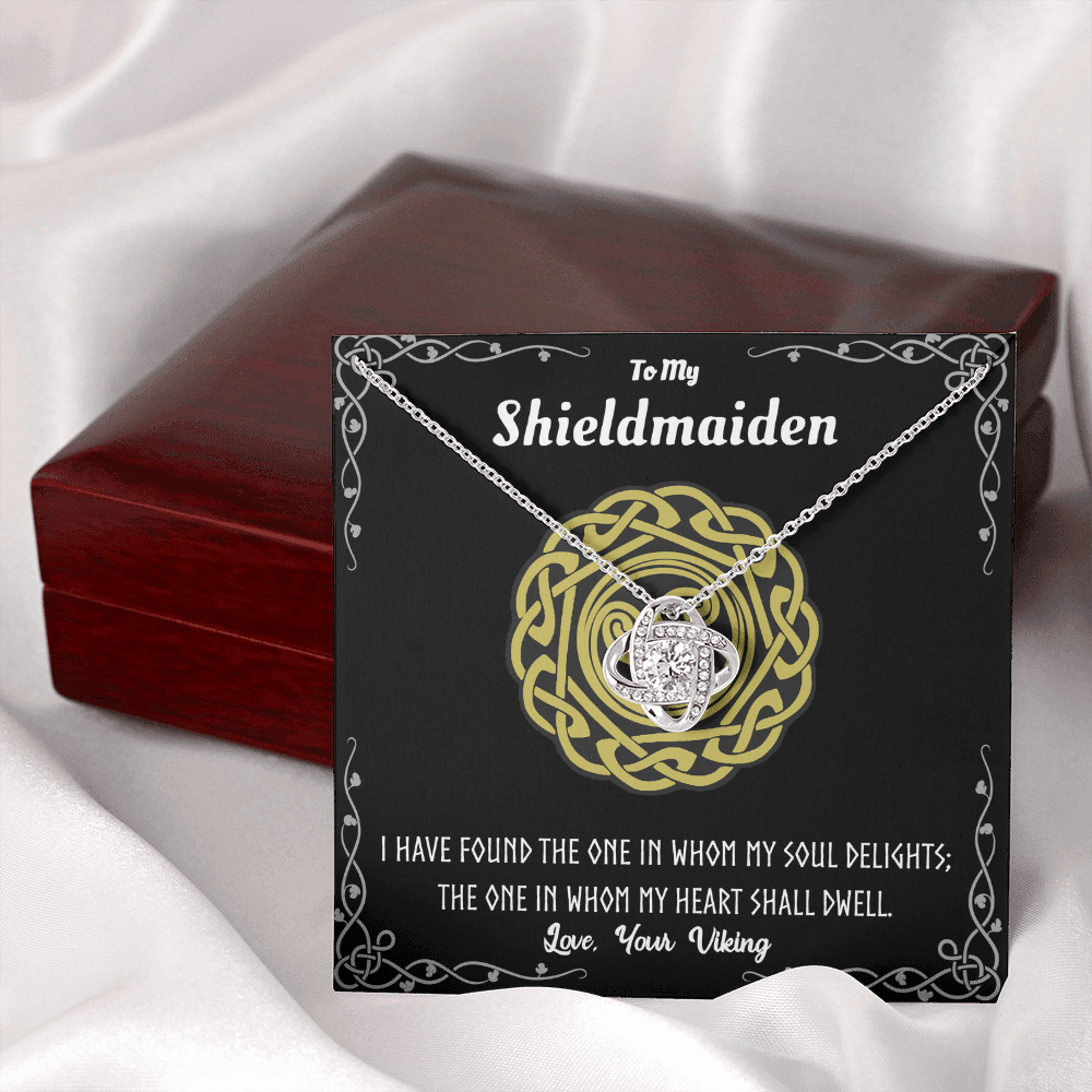 Shieldmaiden Necklace From Your Viking, Love Knot Pendant Gift From Wife, Fiancee, The Love Knot Necklace To My Shieldmaiden Gift - Love, Your Viking, Wife Gift, Anniversary For Girlfriend