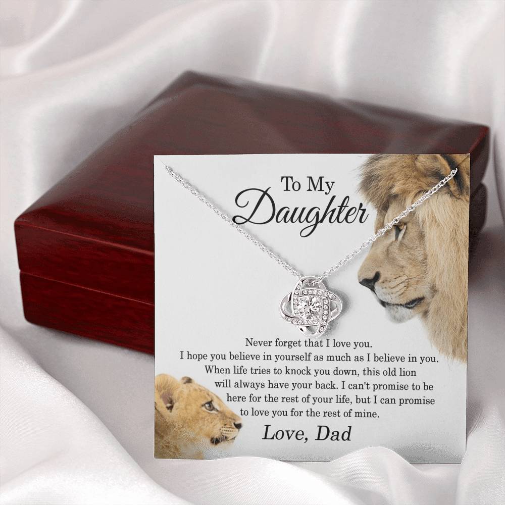 Father To Daughter Lion Gifts Necklace From Dad, To My Daughter Necklace From Daddy On Graduation, Birthday, Valentines, Christmas For Badass Beautiful Girls Jewelry Gift For Girls, Little Girl