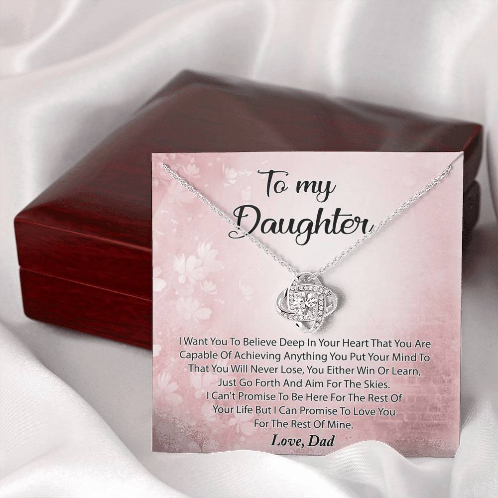 To My Daughter Necklace Gift From Dad, Deep In Your Heart Necklace For Daughter Present Gift On Graduation Birthday Christmas Father And Daughter Jewelry Gift for Girls, Her, Step Daughter Necklace