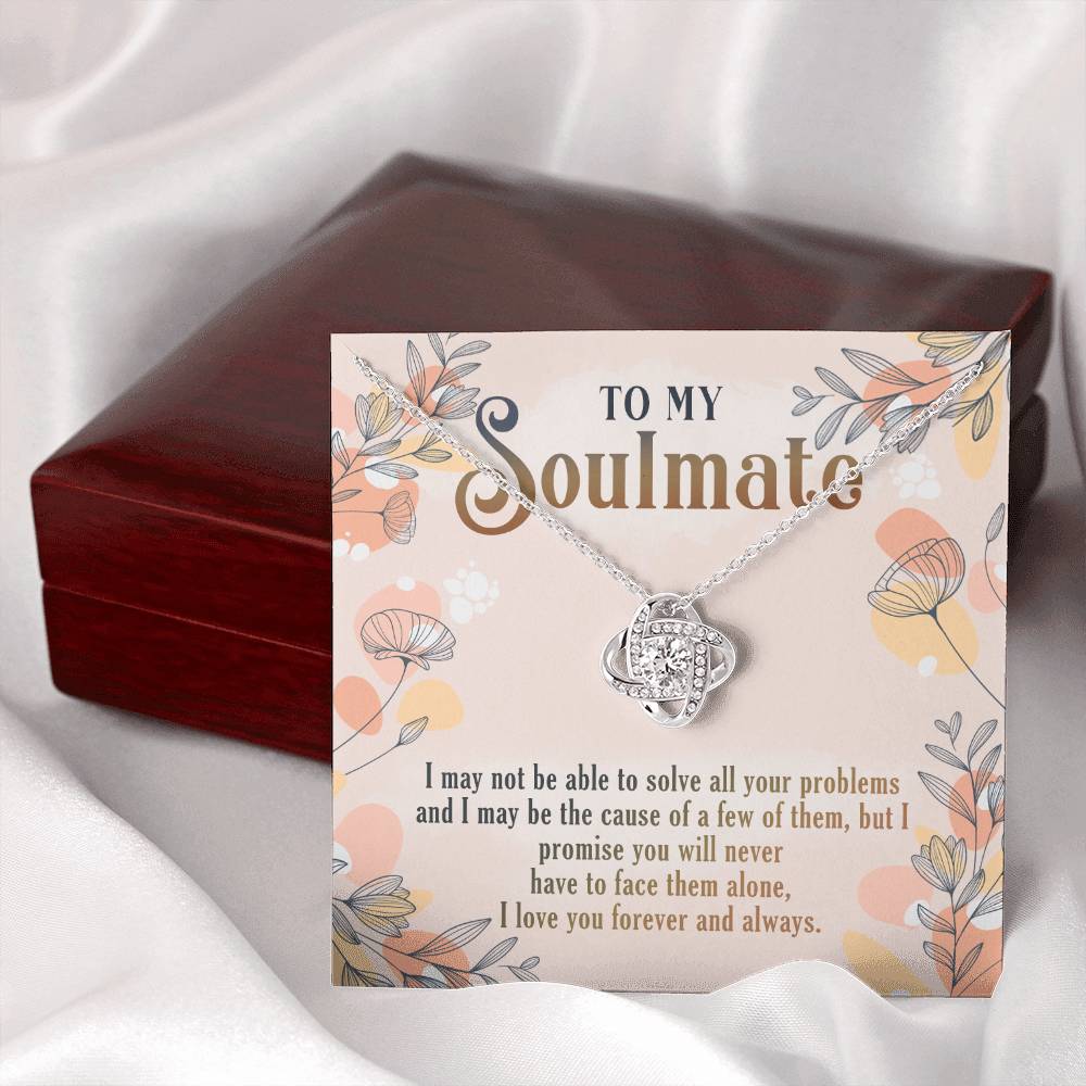 To My Soulmate Necklace Gift From Husband, Boyfriend To Wife, Girlfriend, Soulmate Gift Love Knot Necklace On Valentines Day Christmas Necklace for Her Romantic, Jewelry Gift For Women