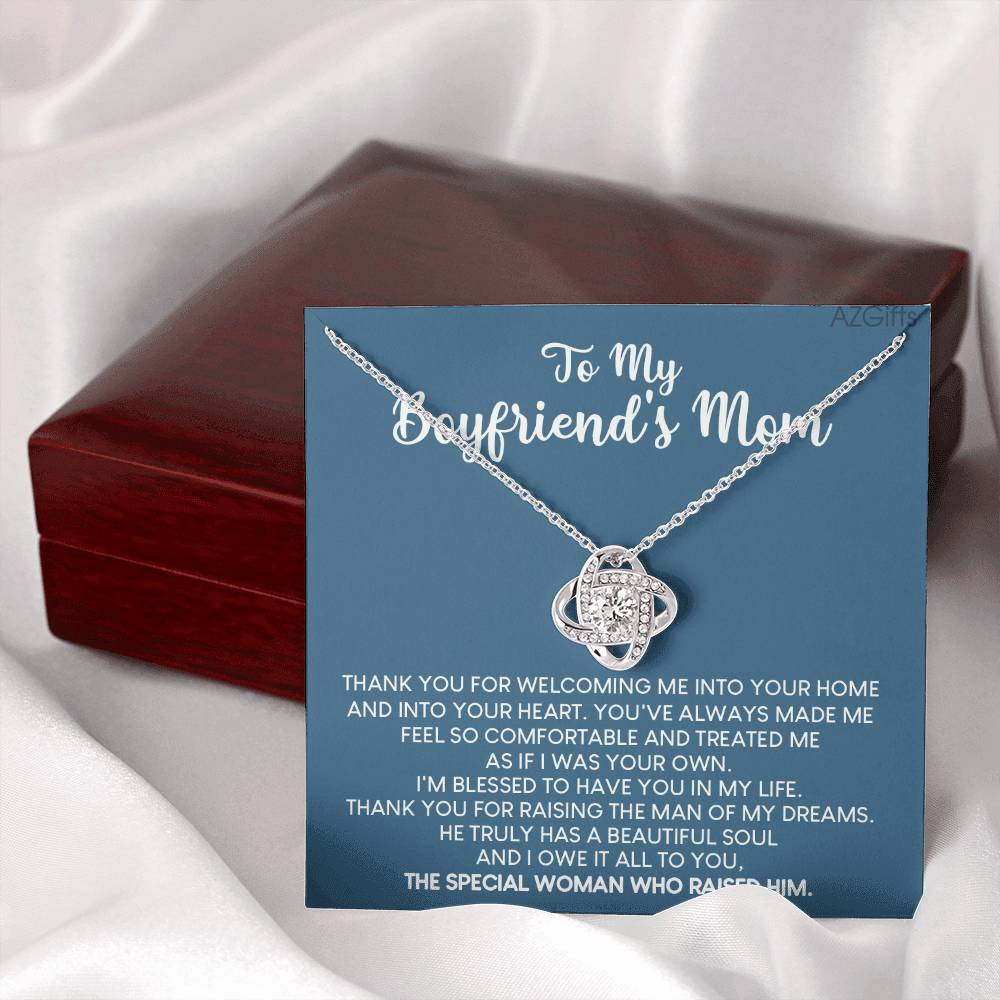 To My Boyfriend's Mom Necklace From Him, Daughter Gift For Mom, Gift Necklace for My Boyfriend's Mom Christmas, Necklace Gift For Bf Mom, Mothers Day Necklace For Boyfriends Mom From Girlfriend Mom