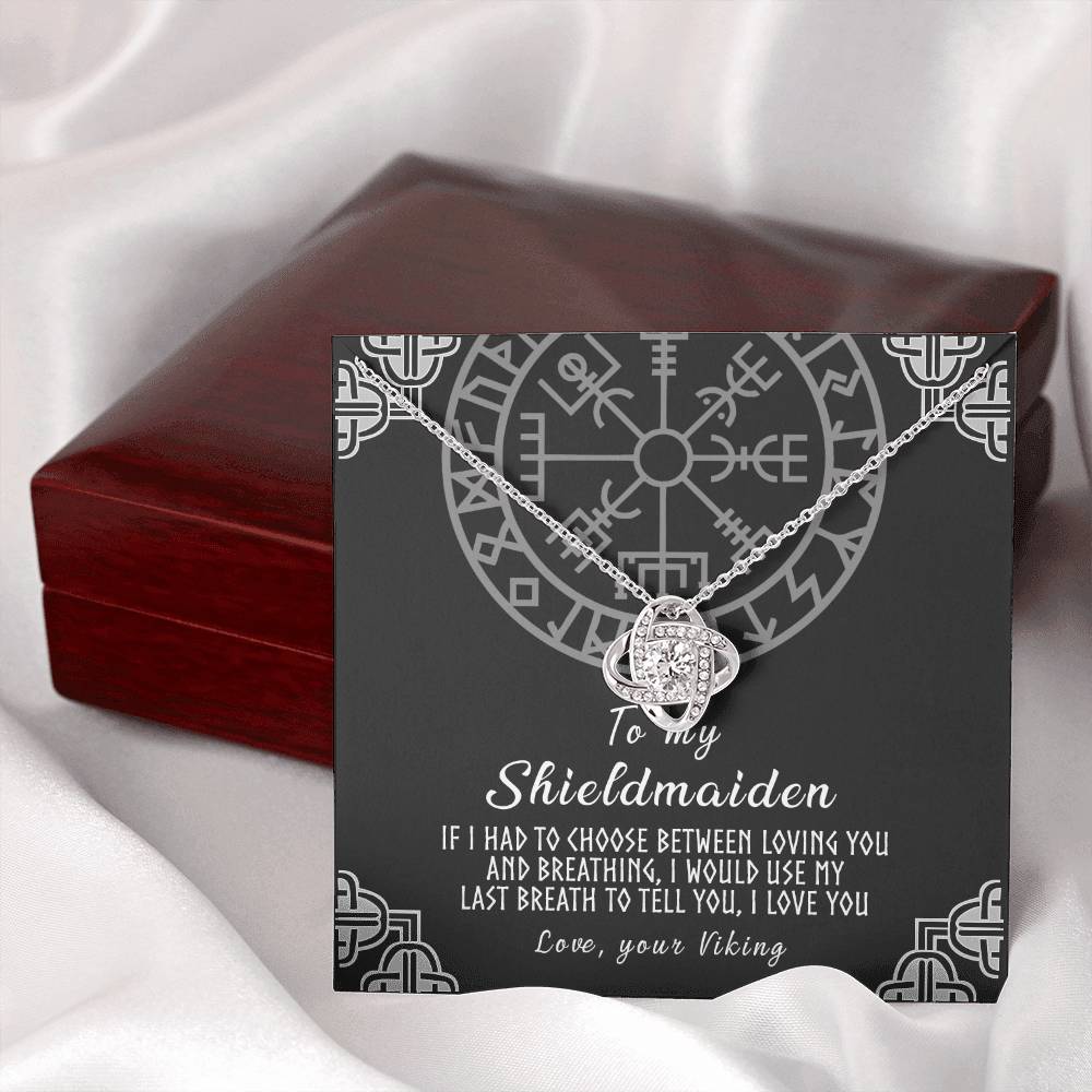 Personalized Gift Necklace, To My Shieldmaiden Necklace From Viking, Jewelry Gift For Women, Wife Gift Necklace Girlfriend Pendant Gift On Christmas, Valentine Day, Anniversary Customized Card Gift