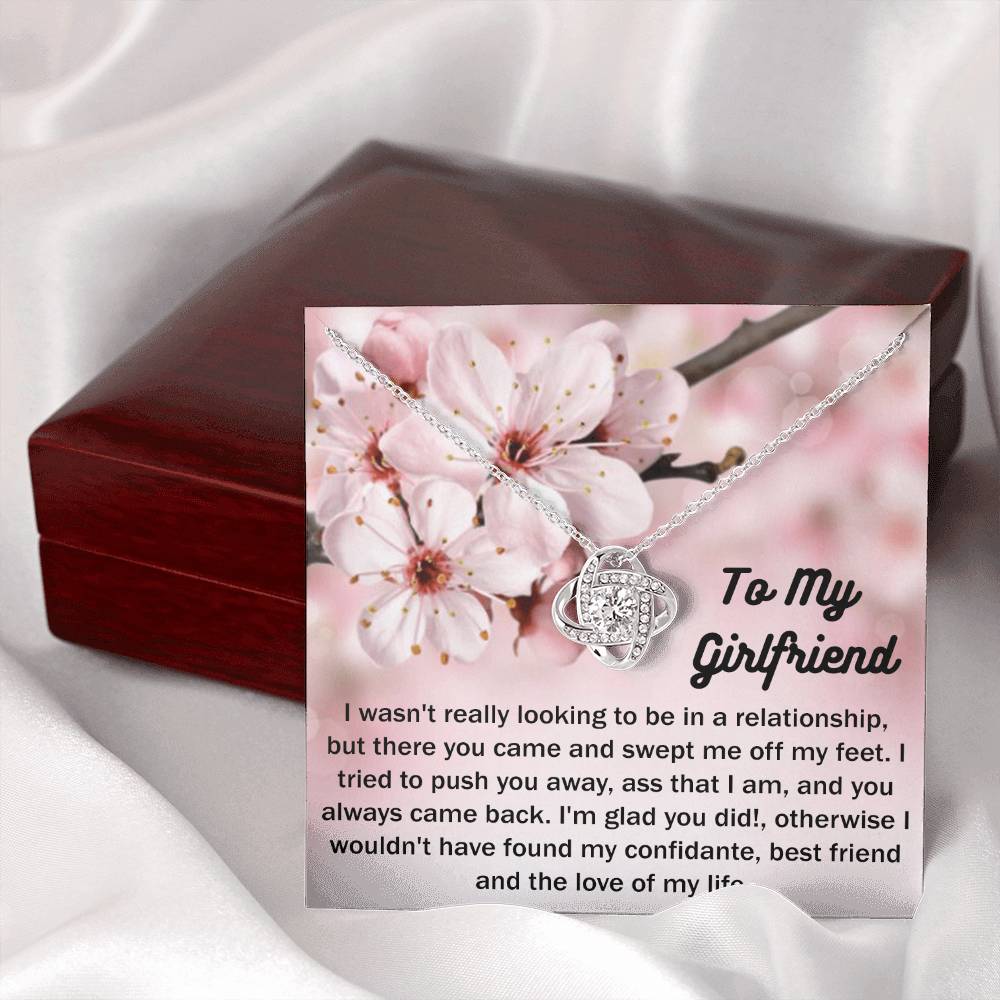 To My Girlfriend Gift Necklace Gift For Girlfriend Christmas Gift for Girlfriend From Boyfriend, Husband, Girlfriend Gift Necklace - Jewelry Gift For Girls, Love Knot Pendant Gift For Girlfriend