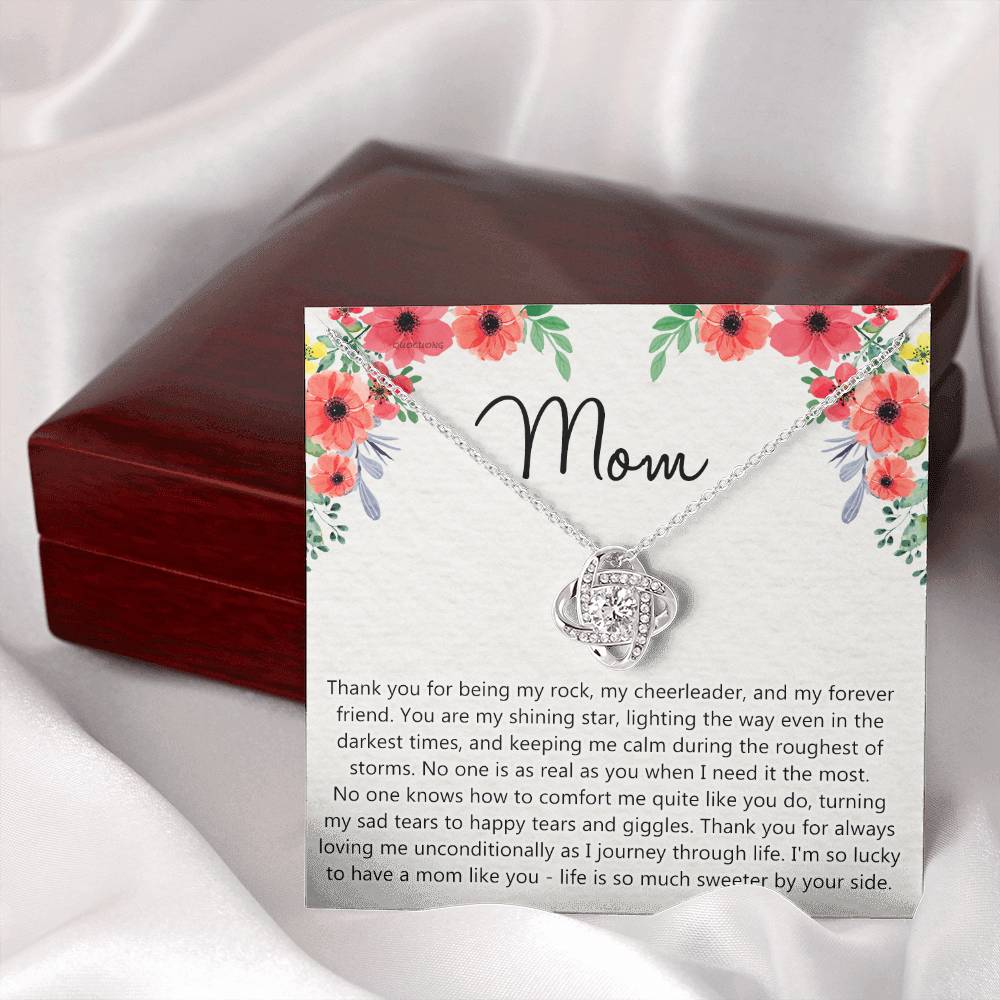 Mom Gift Necklace, Mother's Day Necklace Gift For Mom, To My Mom Love Knot Necklace Gift for Mom, Gift Anniversary Mother And Daughter Thank You Gift Pendant Jewelry Gift For Women Mom From Daughter