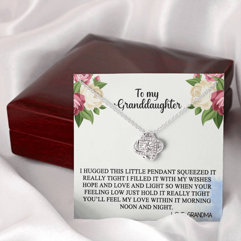 Love Knot Necklace Granddaughter Gifts From Grandma Grandpa - Granddaughter Necklace Card Message Gifts With Message Card and Gift Box On Graduation Gift Birthday Gift Christmas Inspirational Quotes