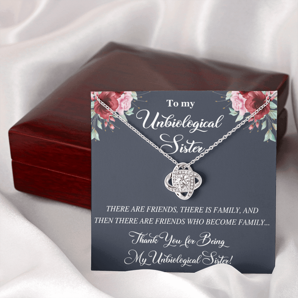 To My Sister Unbiological Gift Necklace - Best Friend Jewelry To My Unbiological Sister Love Knot Necklace From Brother, Sister BFF Gift Necklace Friendship Necklace Sister Jewelry Gifts for Women