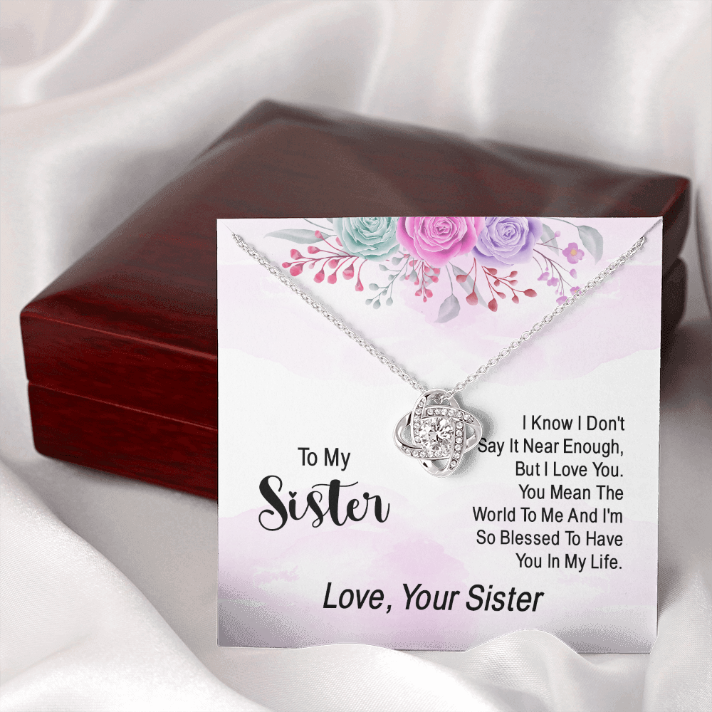To My Soul Sister Love Knot Necklace, Sisters at Heart, Sister Necklace Gift From Sister Love Knot Pendant, BFF Gift Necklace, Unbiological Sisters Gift Necklace Sister in Law Bonus Sister Necklace