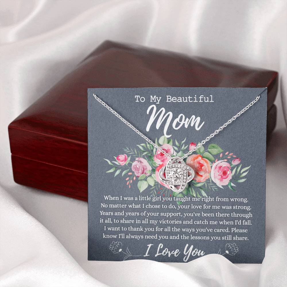 Mother's Day Necklace Gift For Her, To My Mom Necklace From Daughter, Beautiful Mom Love Knot Necklace Gift For Mom mazing Mom, Bonus Mom On Mothers Day, Anniversary, Birthday, Jewelry For Mom