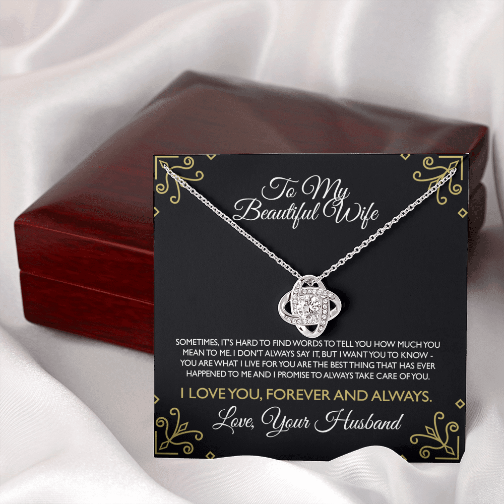 Gifts For Wife Romantic Necklace, Wife Gift Necklace Ideas, To My Smoking Hot Wife Necklace From Men, Message Card and Gift Box For Wife, To My Beautiful Wife Necklace From Husband To Wife