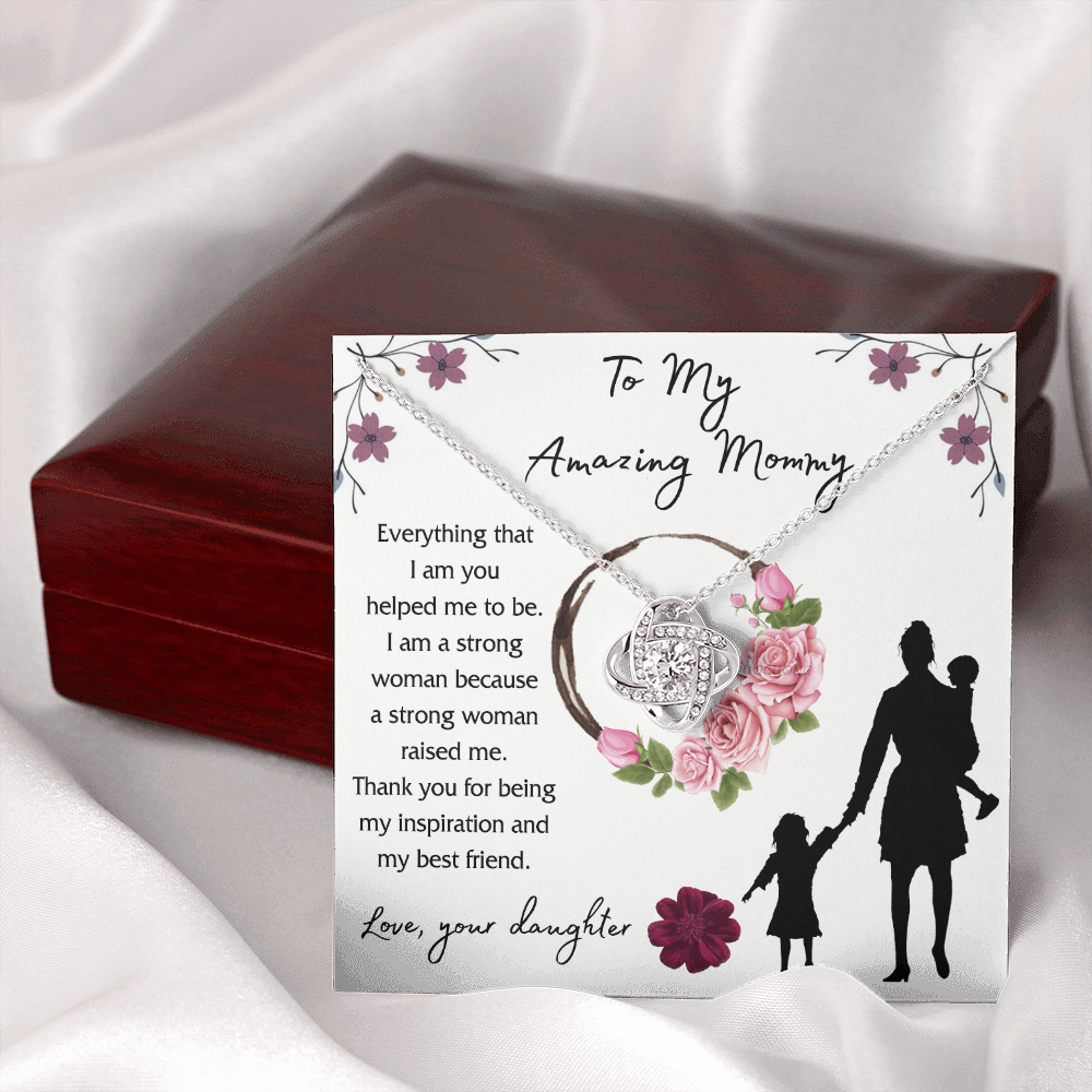 Mom And Daughter Gift Necklace, To My Amazing Mom Necklace From Daughter, Necklace Gift For Mom On Birthday Gift Anniversary Mother's Day Necklace Gift Mom Love Knot Necklace Jewelry Gift For Women