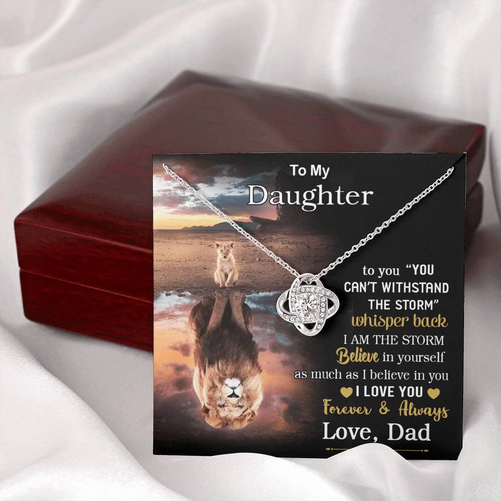 To My Beautiful Daughter Love Knot Necklace From Dad Necklace For Lion Daughters Necklaces With Love Knot Daughter Love Mother Gift A Necklaces Beautiful Jewelry Gift For Girls Little Girl Necklace