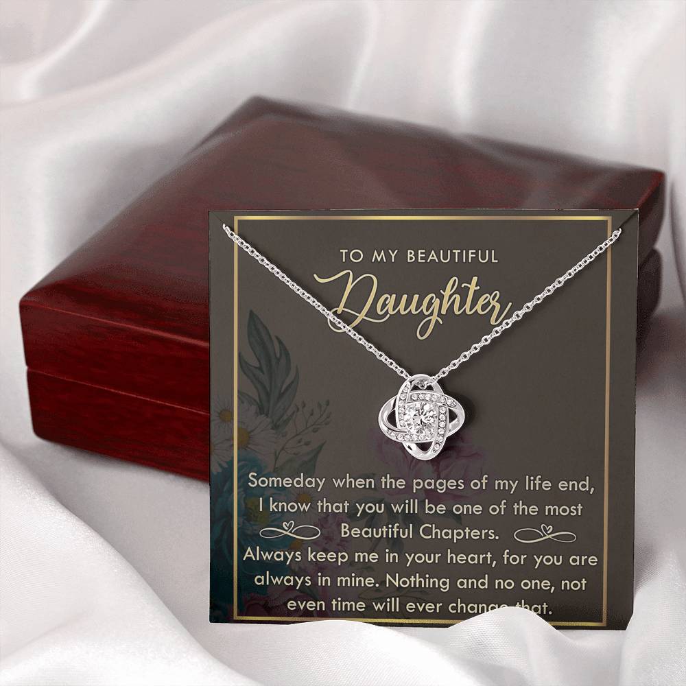 To My Daughter Gifts Necklace from Mom, Mother To Daughter Necklace, Mother Daughter Necklace Gift For Daughter, My Daughter Jewelry from Mommy Gift On Birthday Graduation Gift Box and Message Card