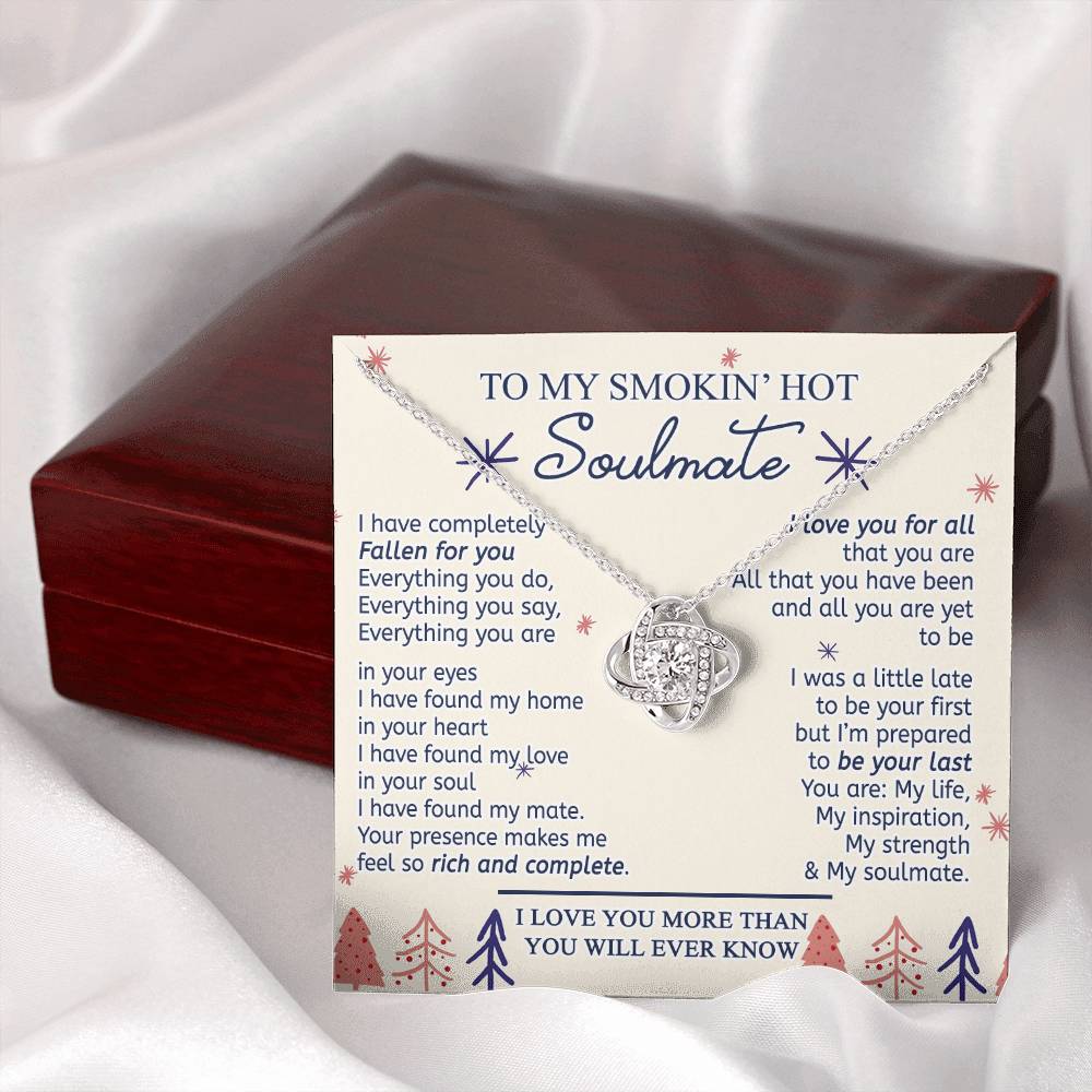 To My Smokin' Hot Soulmate Necklace From Husband, Boyfriend Gift On Birthday Christmas Jewelry Gifts For My Wife Personalized Gift Present Pendant for Future Wife Soulmate Girlfriend My Love