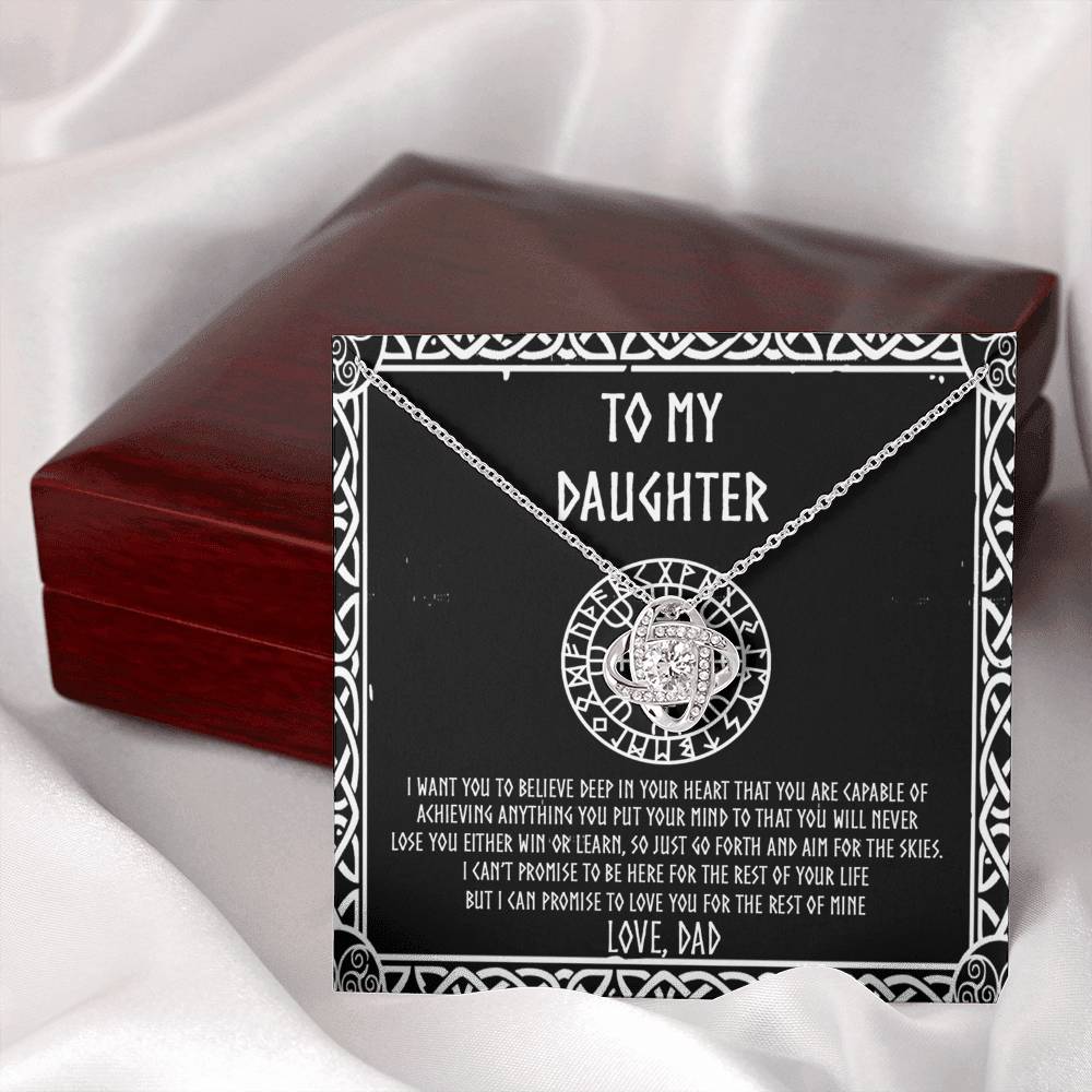 Daughter Viking Gift Necklace, Viking To My Daughter From Dad I Want You To Believe Deep In Your Pendant Necklace Message Card and Gift Box styles Gift On Birthday, Christmas Graduation Gift