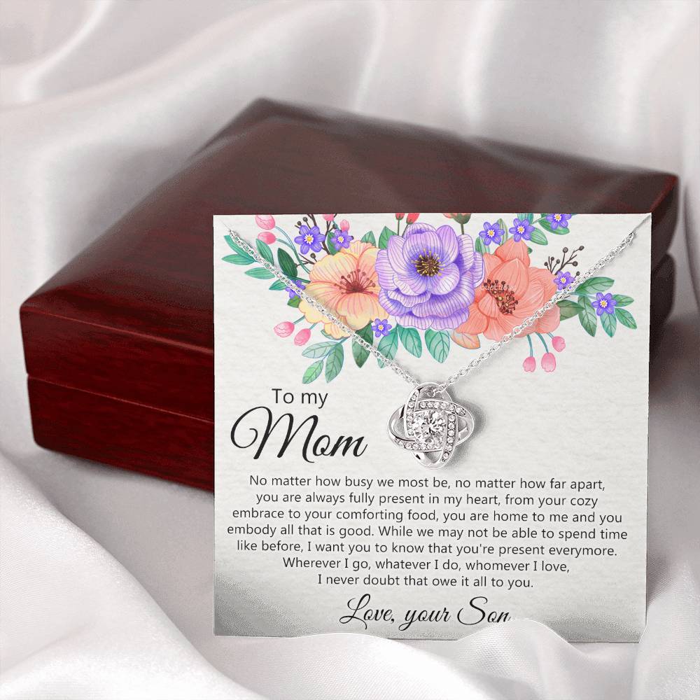 To My Mom Love Your Son Necklace, Meaningful Gift Necklace for Mom, To My Mom Love Knot Necklace, Jewelry Gift For Women, Pendant Gift for Mom, Son to Mom Jewelry Mom Gift Necklace on Mother's Day
