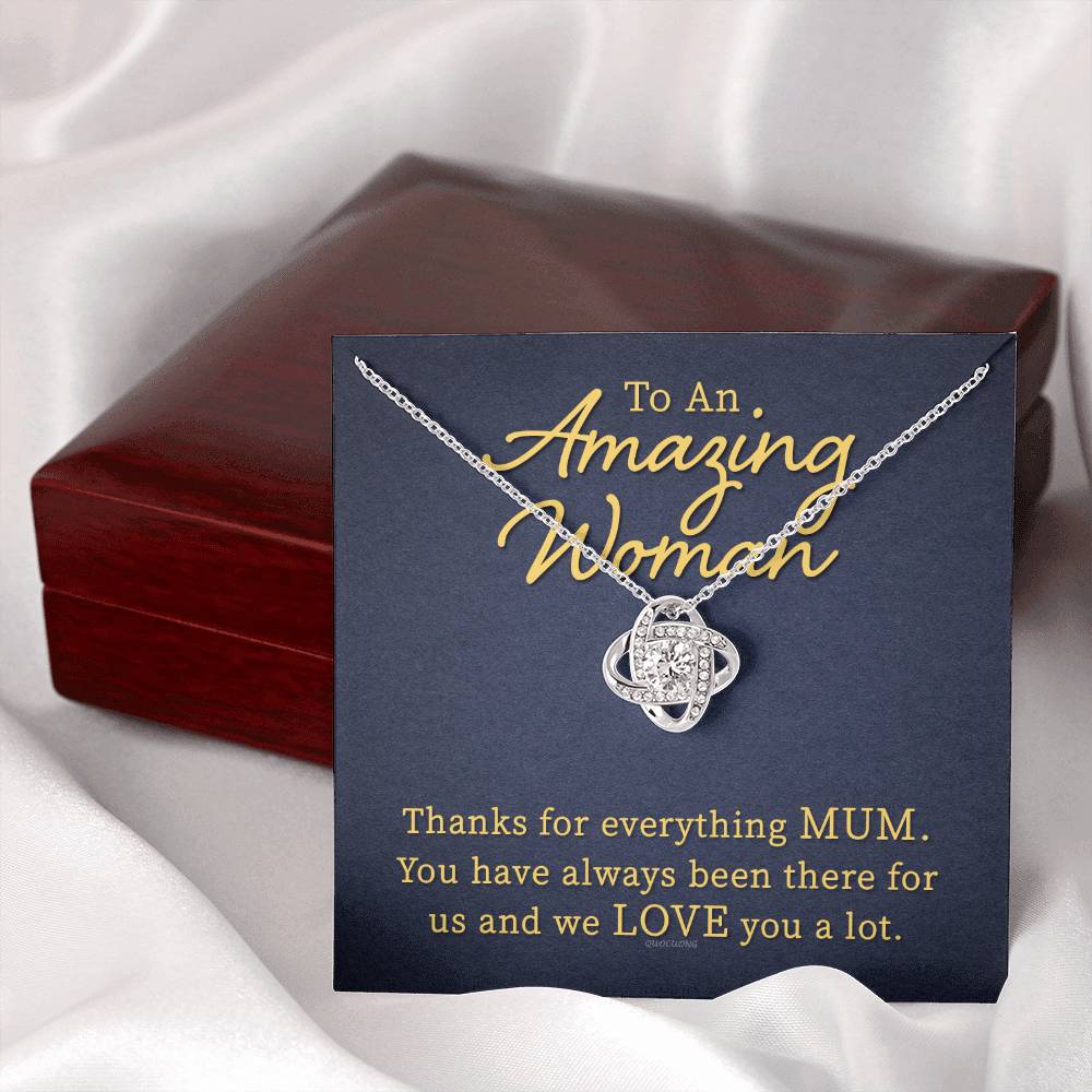 Thank You Mom For Everything Necklace, Happy Mother And Daughter Gift Necklace, To My Mom Necklace From Daughter, Thank You Card Gift For Woman On Mother's Day, Anniversary Necklace Gift For Her